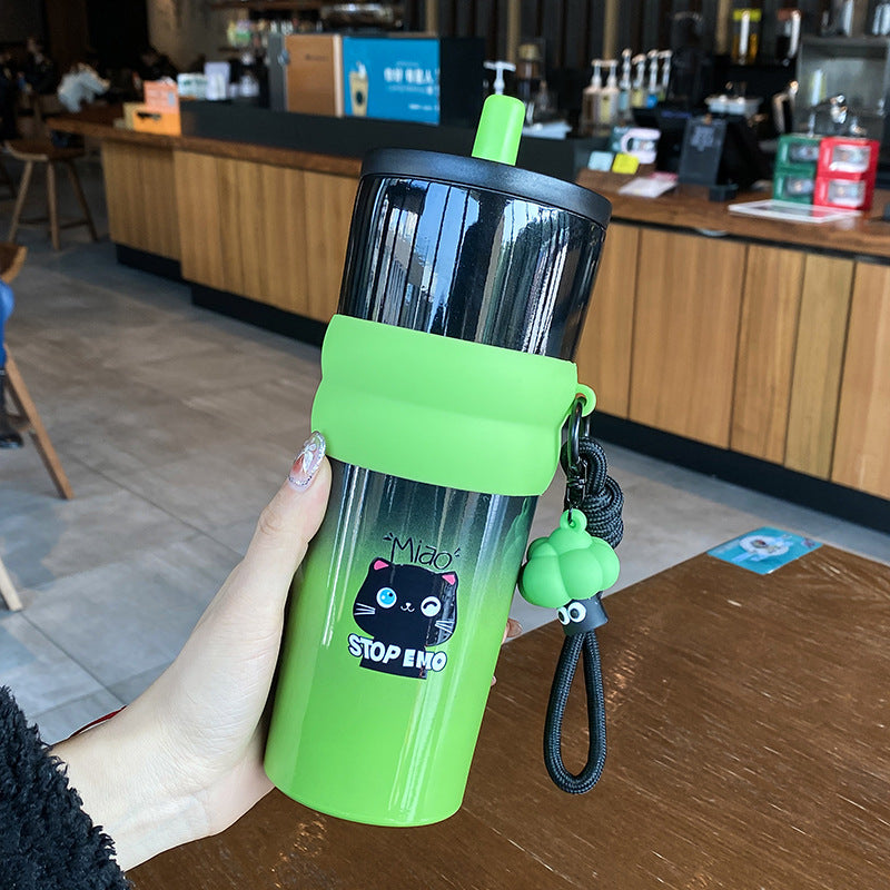 Women's playful coffee mug with silicone sleeve and integrated pendant Kalsten