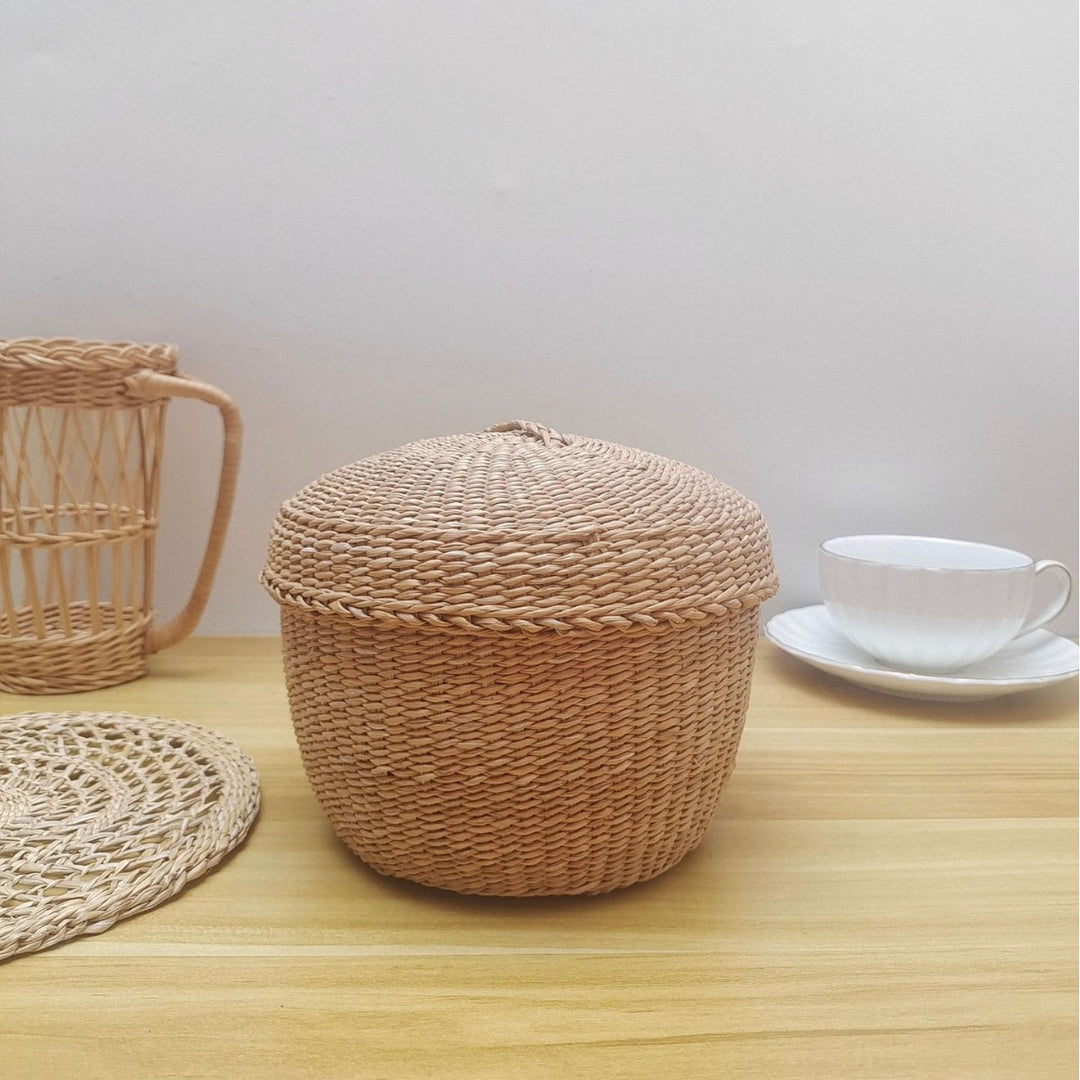 Handcrafted Natural Fiber Storage Basket Kalsten