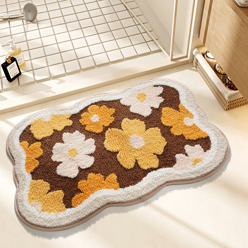 Floral Design Bath Mat Kalsten