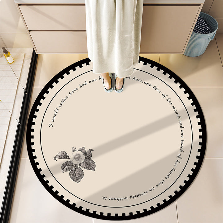 Round Motivational Bath Mat