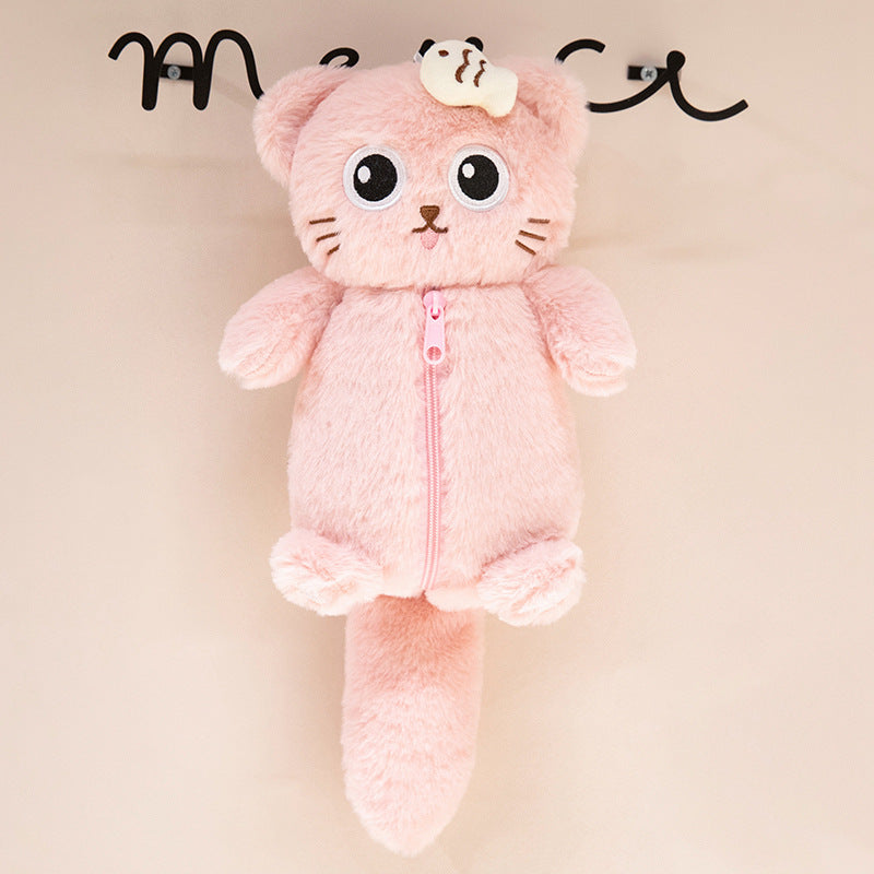 Cozy plush floor seat pouf in cat shape with shape-retaining filling