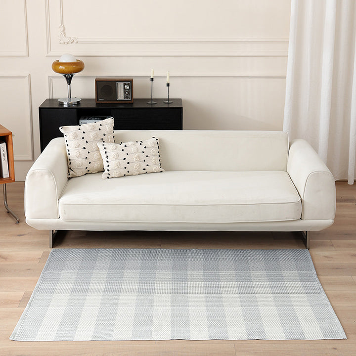 Striped Flat-Woven Cotton Rug in Kilim Style Kalsten