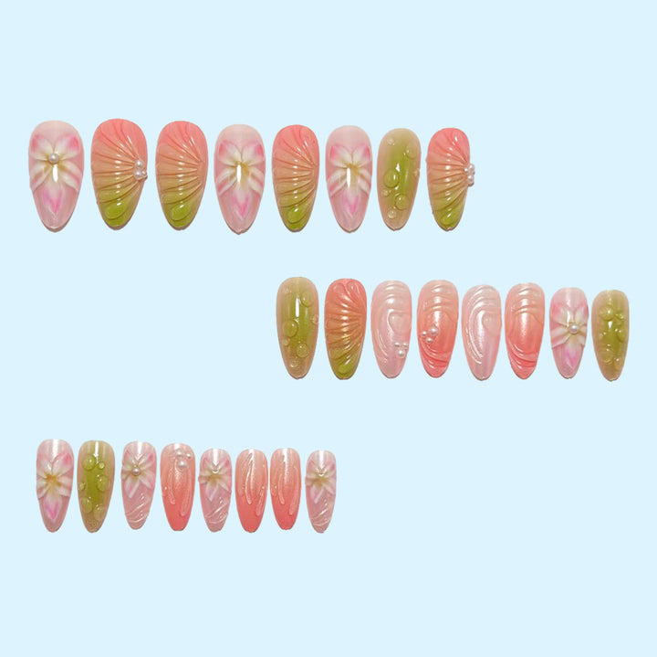 Artificia Nails with Floral 3D Design Kalsten