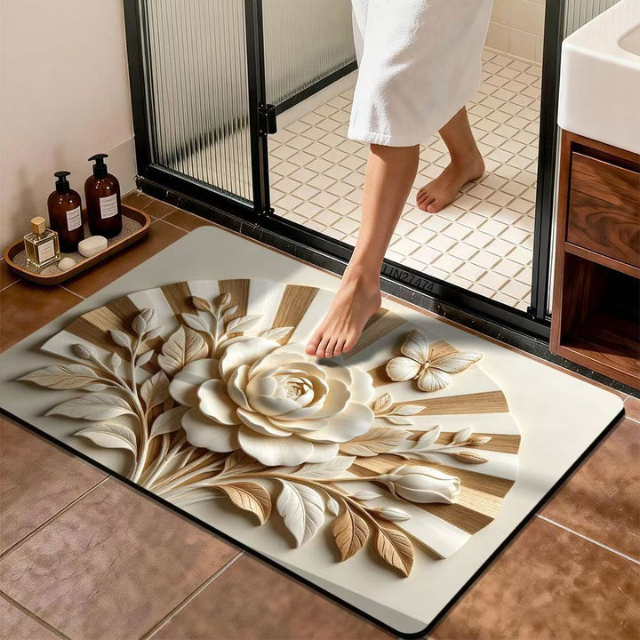 Premium Floral Design Bath Mat Kalsten