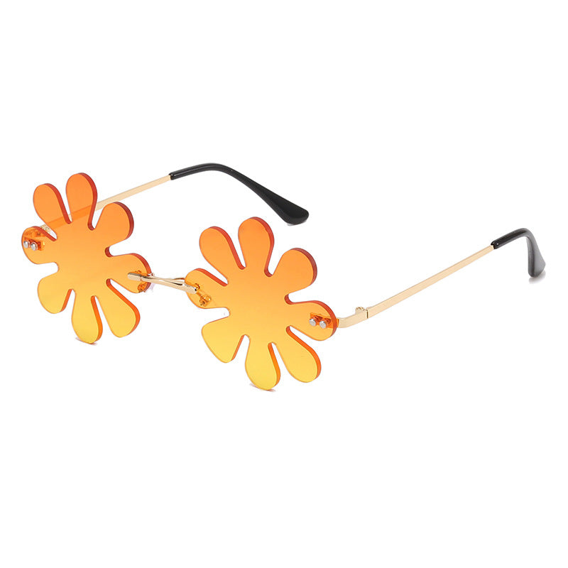 Women Playful Flower Sunglasses with Stylish Metal Frame Kalsten