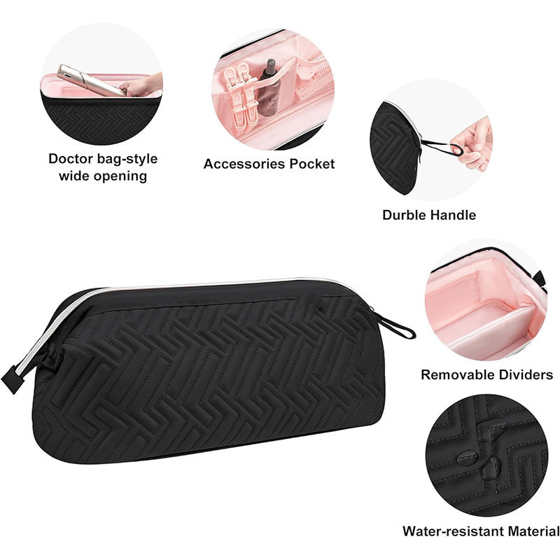 Cosmetic bag with multiple compartments and water-repellent inner lining Kalsten