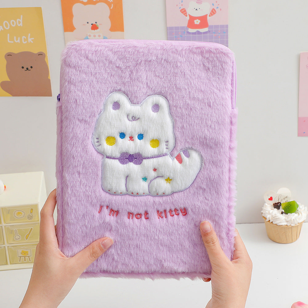 Cute Cat-Themed Furry Pencil Case Kalsten