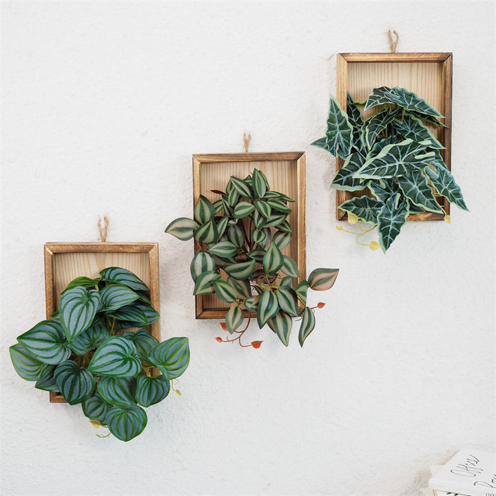 Rustic Wall-Mounted Faux Plant Arrangement