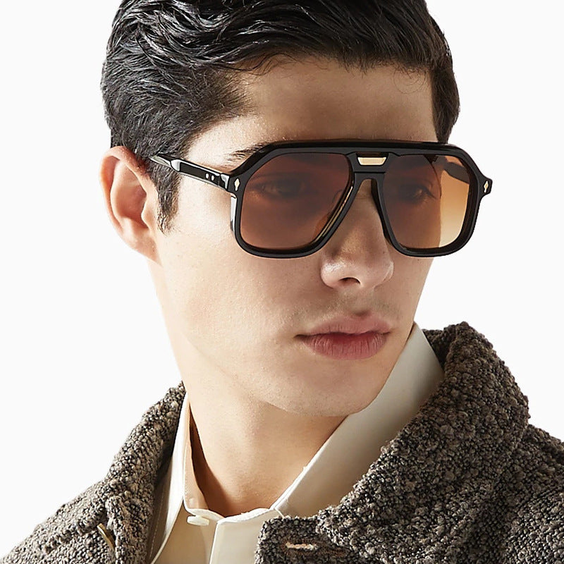 Women's oversized sunglasses with polygonal frame and UV protection Kalsten