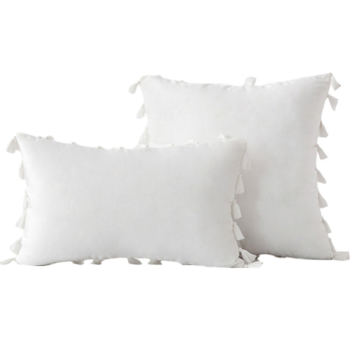 Velvet Tassel-Trim Square and Lumbar Decorative Pillow Set