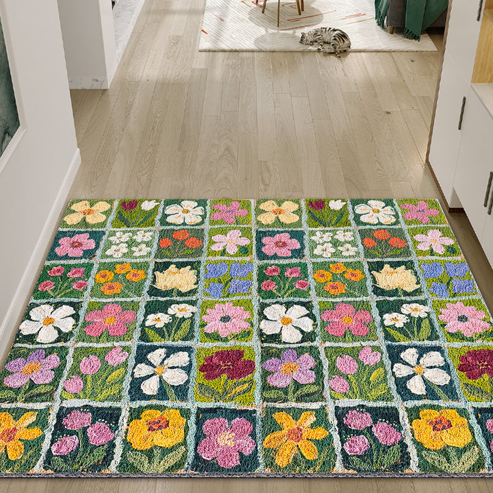 Colorful Floral Patchwork Area Rug Kalsten