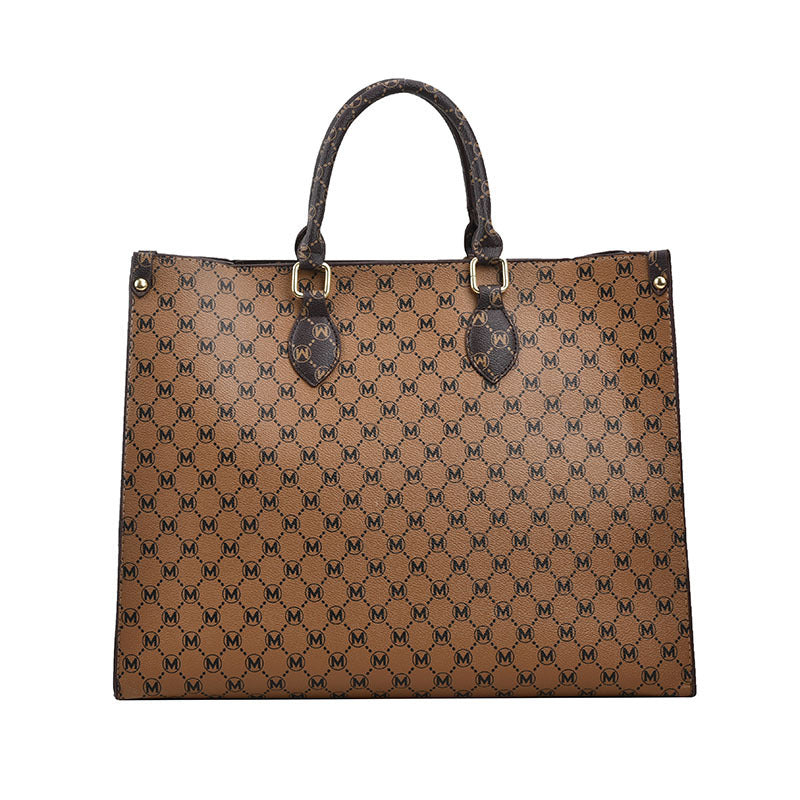 Luxe Logo-Printed Tote Handbag