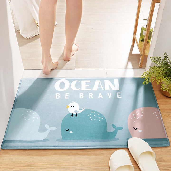 Playful Animal Design Bath Mat