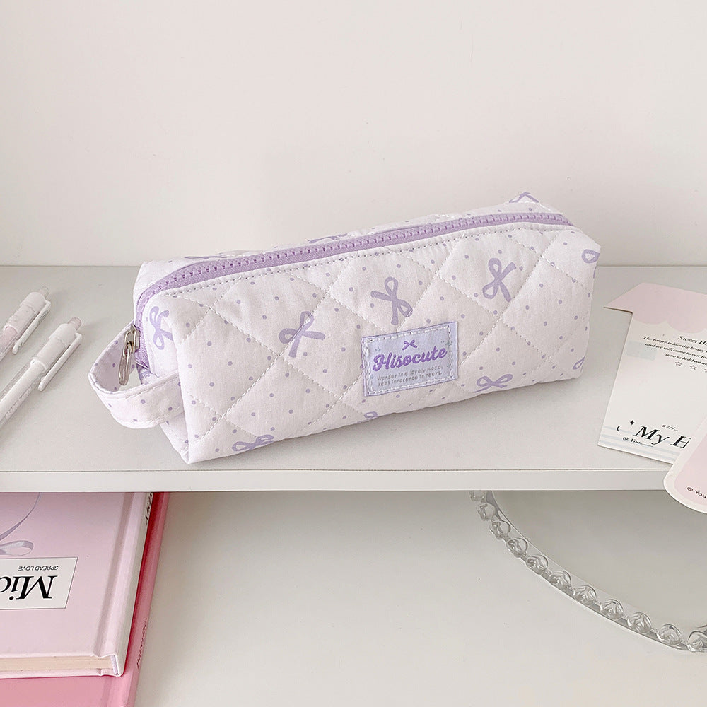 Quilted Pencil Case with Zipper