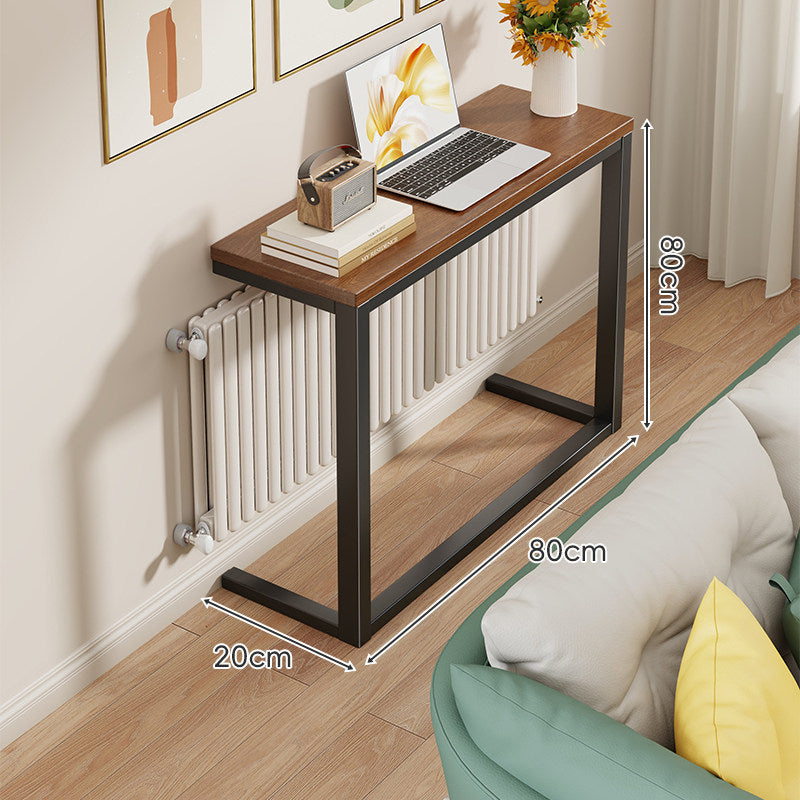 Slim Wooden-Top Metal Console Table for Sofa Back and Hallway