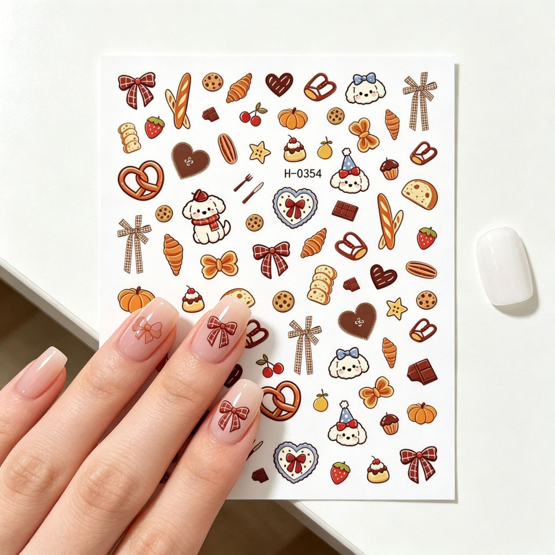 Autumn-Themed Nail Art Sticker Sheet