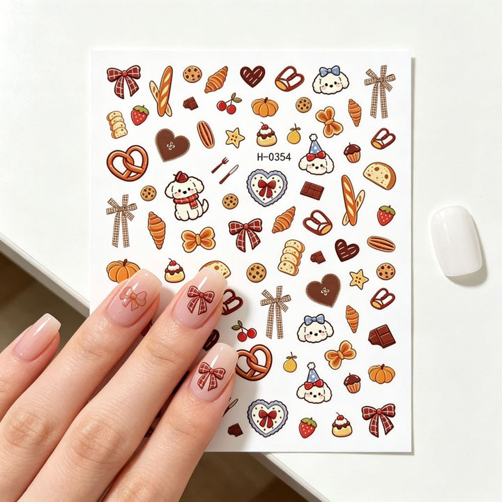 Autumn-Themed Nail Art Sticker Sheet
