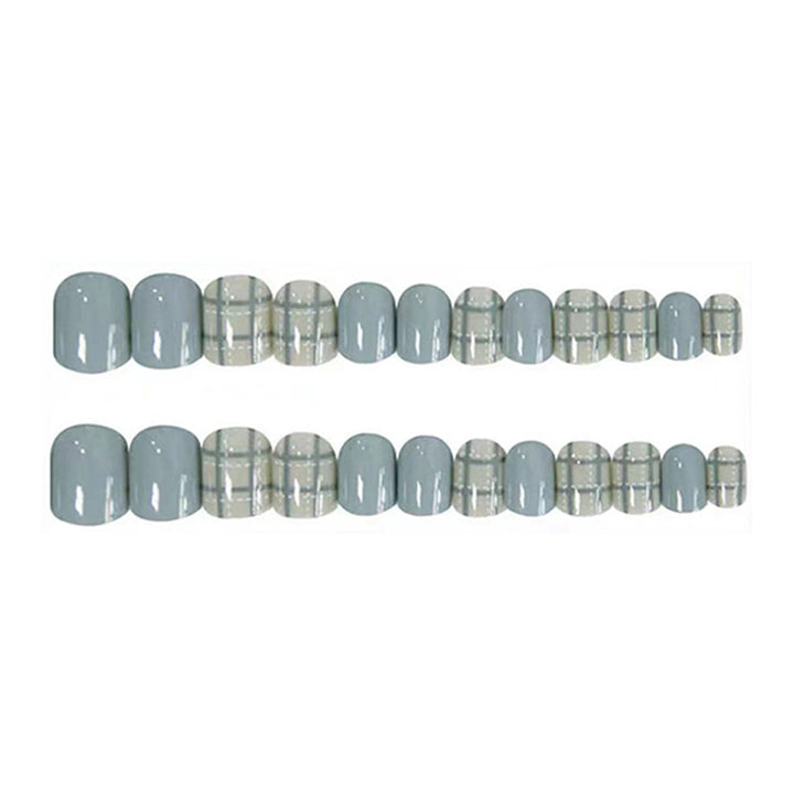 Stylish Press-On Nail Set with Geometric Patterns