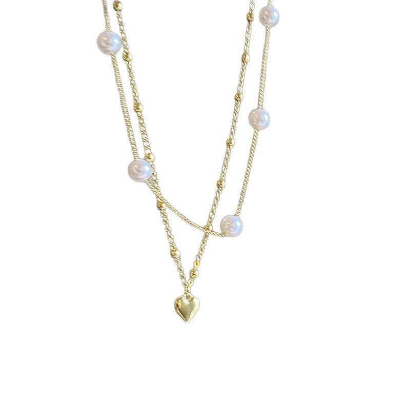 Heart-Embellished Layered Necklace Kalsten