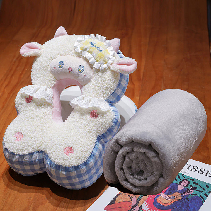 Ergonomic baby head support pillow against flat head, flower-shaped memory cushion