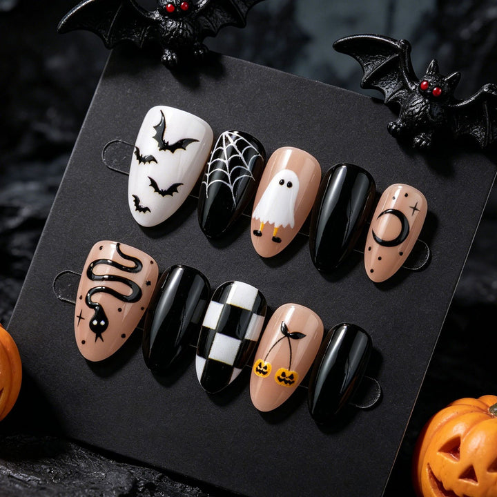 Halloween-Themed Press-On Nail Art Set 1790738307