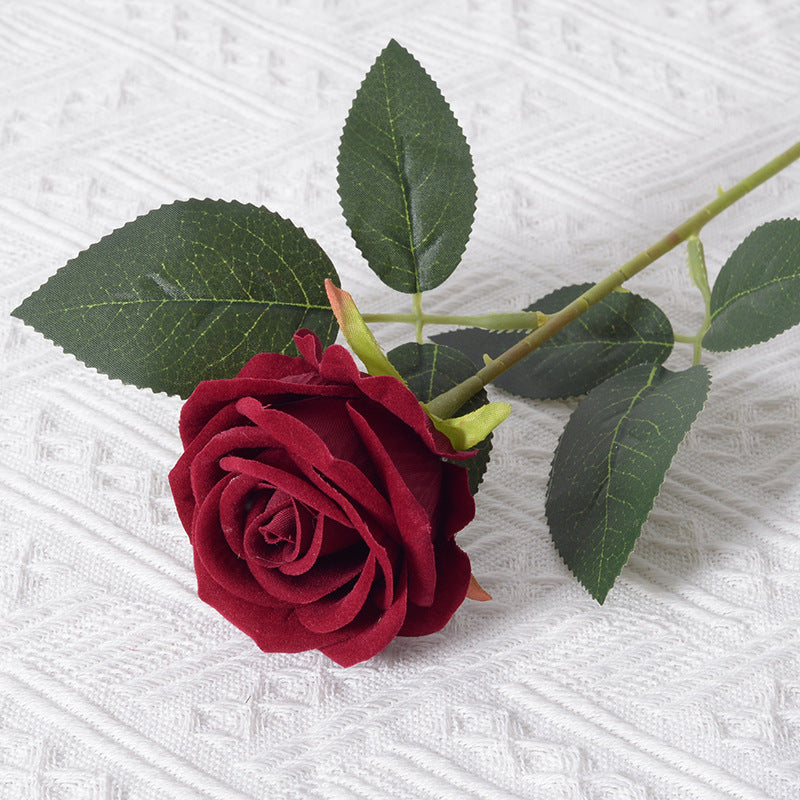 Elegant Silk Black Rose Stem
