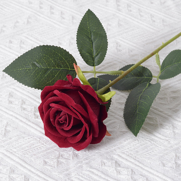 Elegant Silk Black Rose Stem
