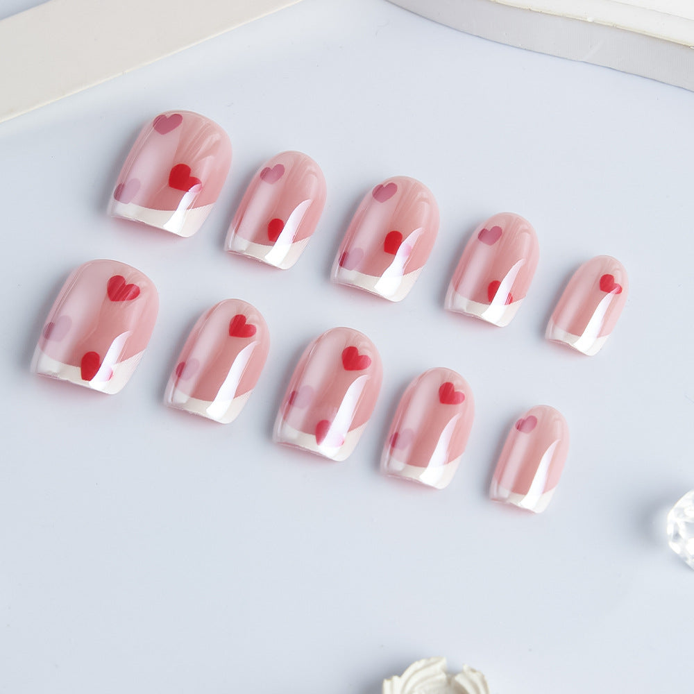 Heart-Embellished Gel Nail Art Set Kalsten