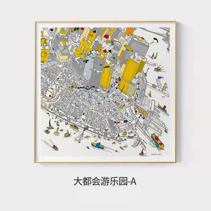Illustrated City Status Wall Art
