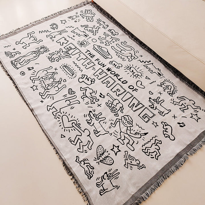 Playful Cartoon-Themed Throw Blanket