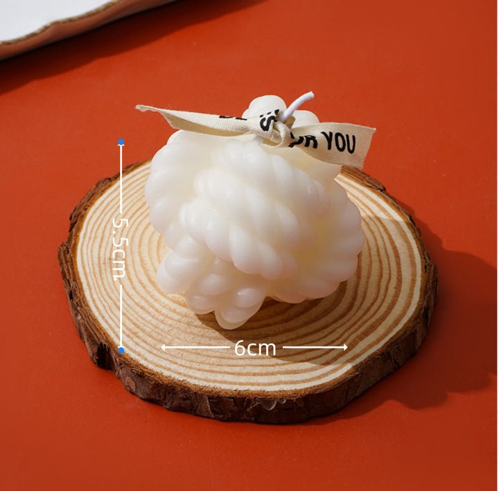 Handcrafted Bubble-Grid Cube Tabletop Decorative Candle