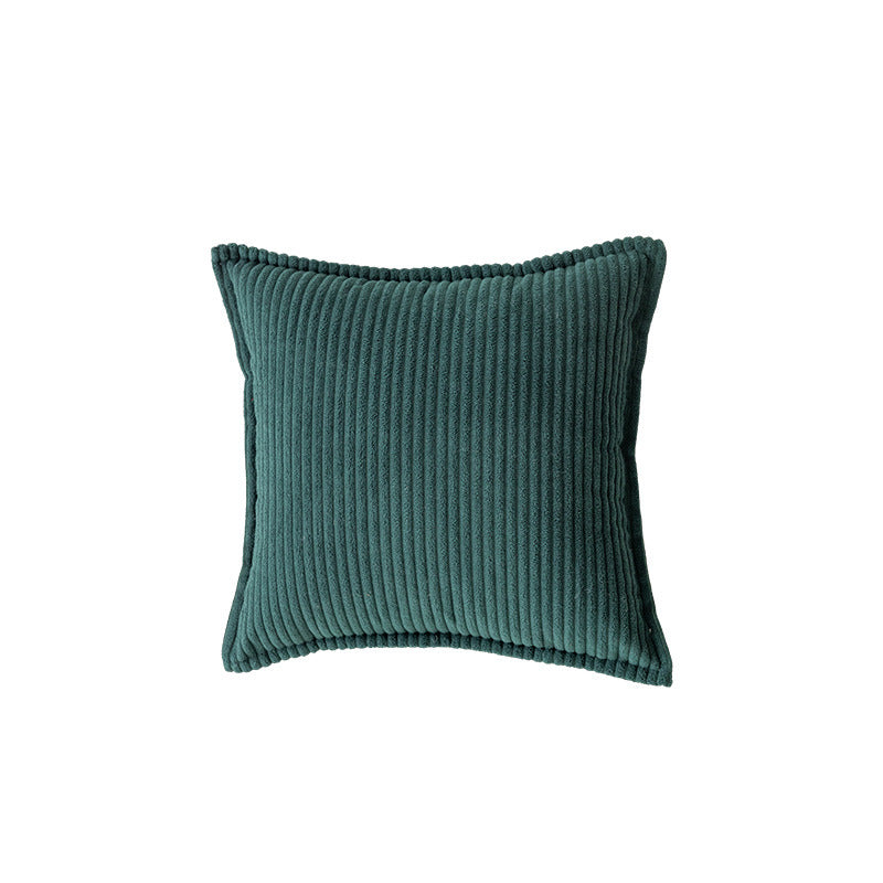Decorative Ribbed Corduroy Throw Pillow Cover Square Accent Cushion