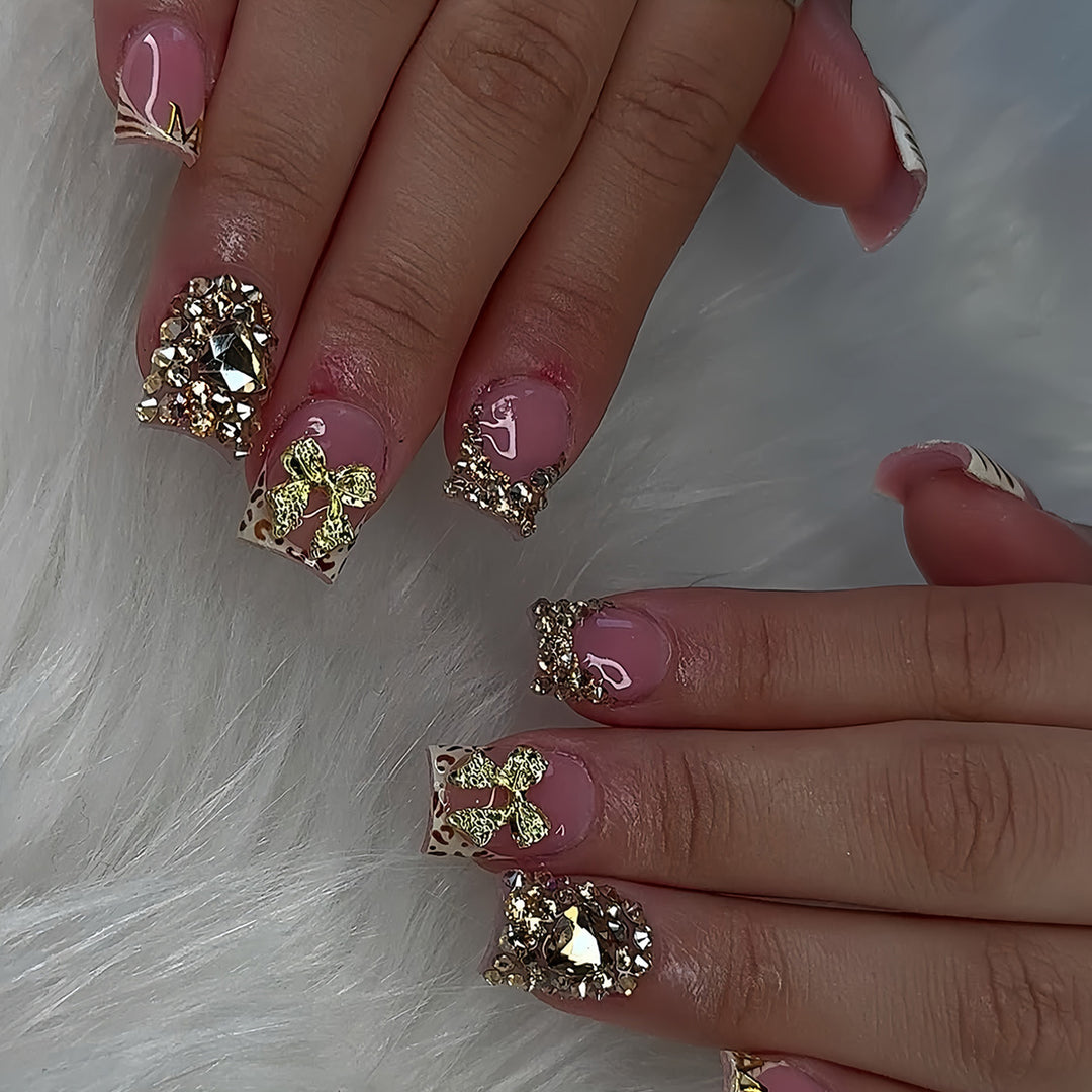 Luxury 3D Gem-Embellished Nail Extensions Kalsten