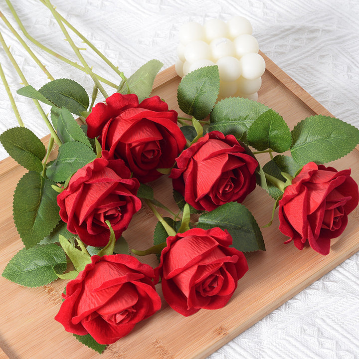 Elegant Silk Black Rose Stem