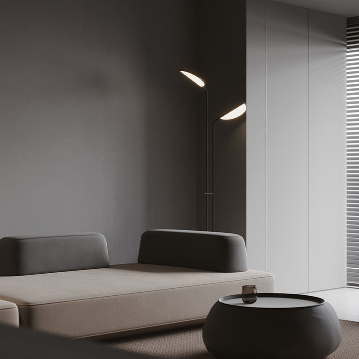 Modern Adjustable Floor Lamp with Dual Shades