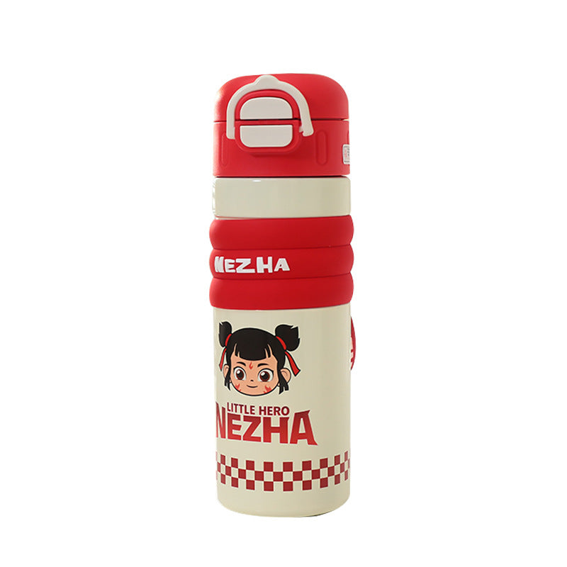 Insulated drinking bottle with a cute character design and practical carrying strap Kalsten