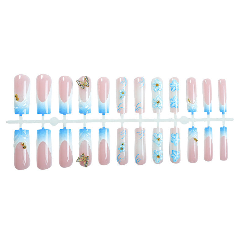 Artistic Floral and Butterfly Press-On Nails Kalsten