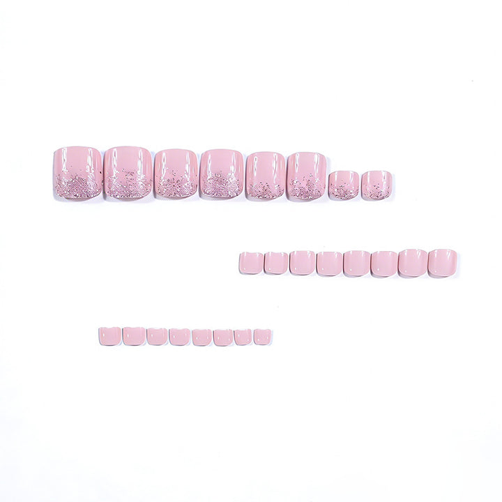 Elegant Glittery Pedicure Nail Art Kalsten