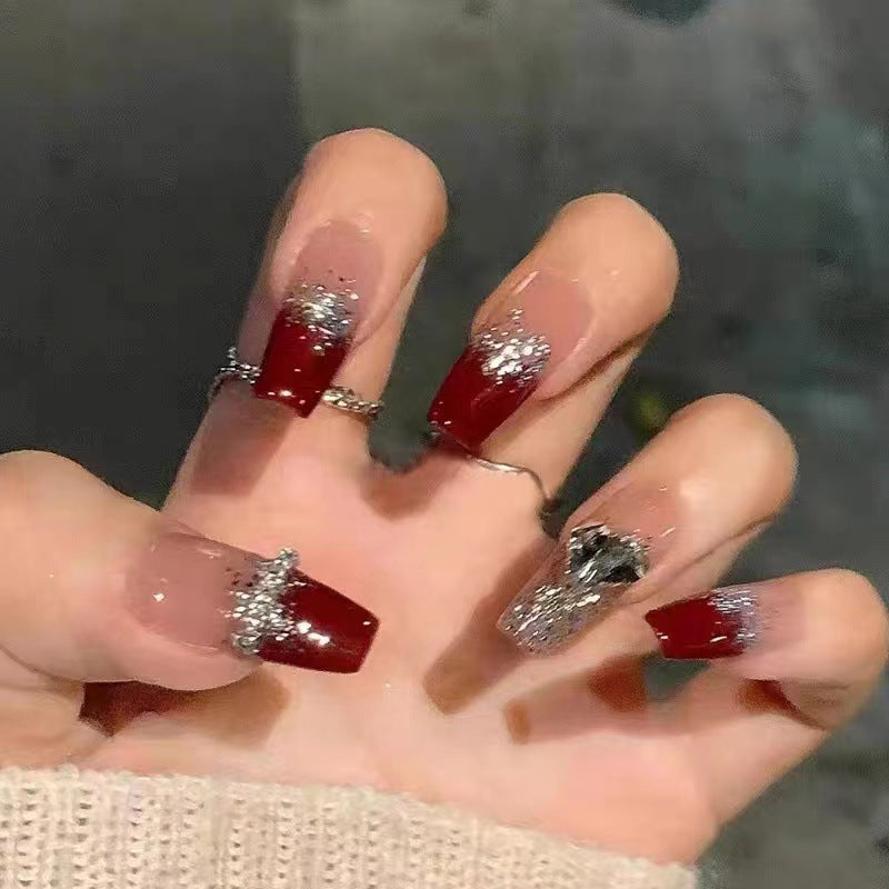 Glamorous Rhinestone-Embellished Press-On Nail Tips