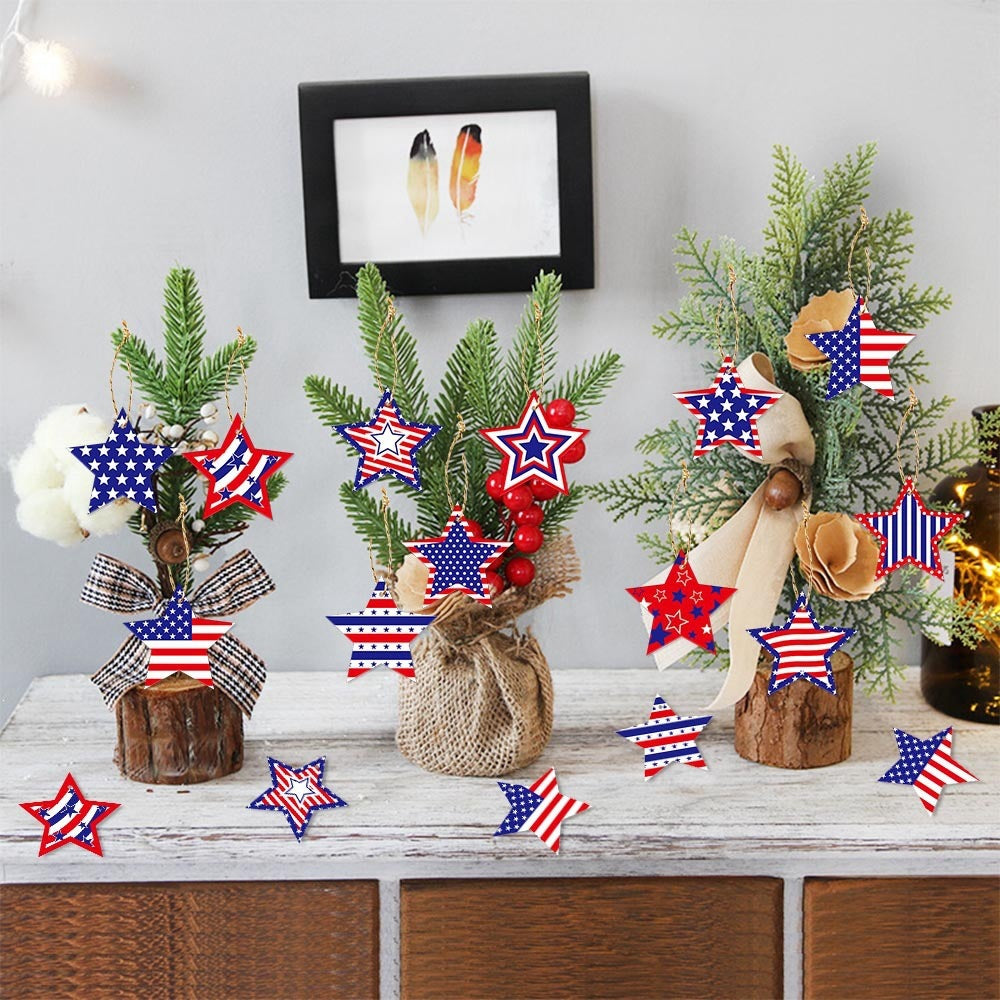 Independence Day layered star-shaped hanging party garland and tabletop decorations Kalsten