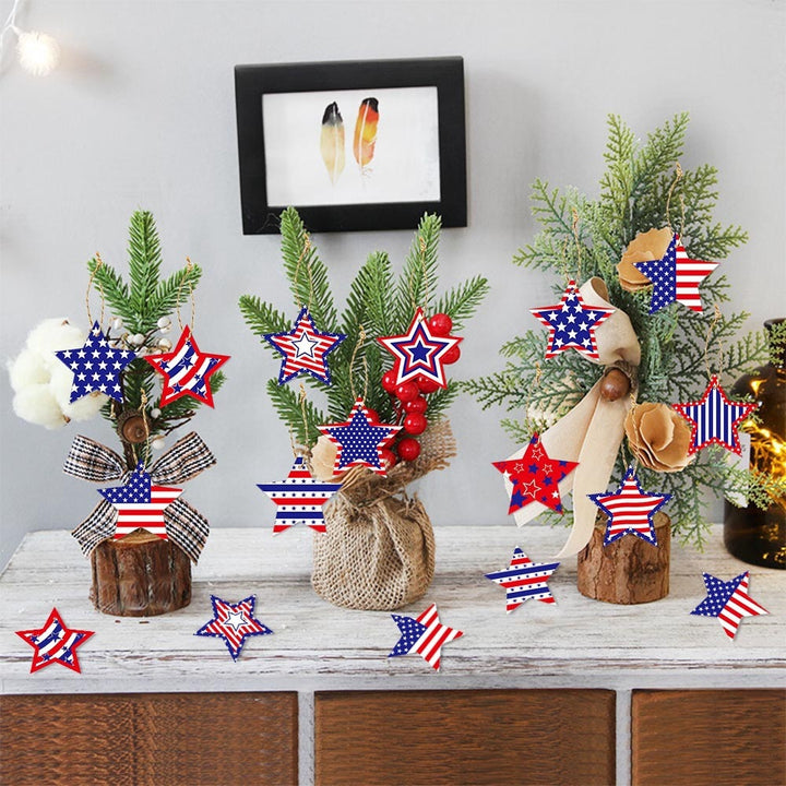 Independence Day layered star-shaped hanging party garland and tabletop decorations Kalsten