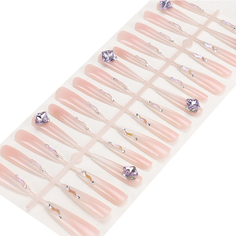Artistic Stiletto Press-On Nail Set with Glitter and Gemstone Accents Kalsten