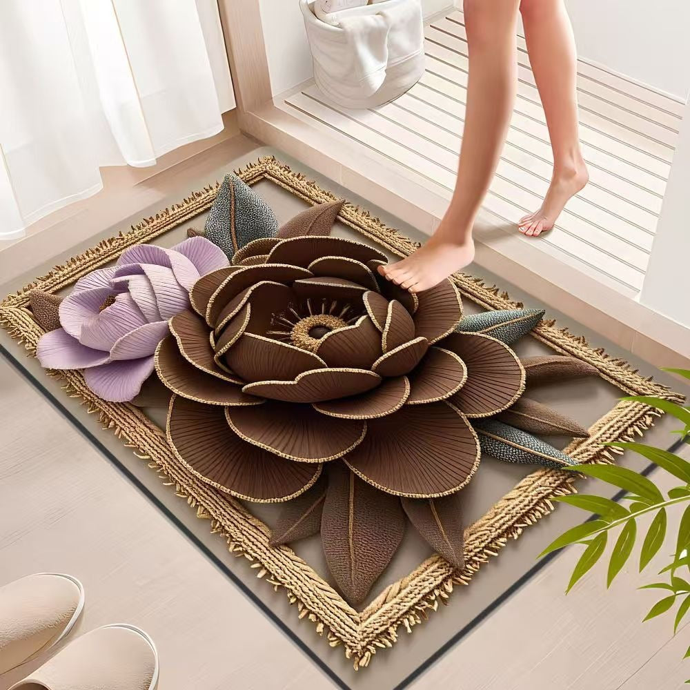 Decorative Floral Bath Mat Kalsten