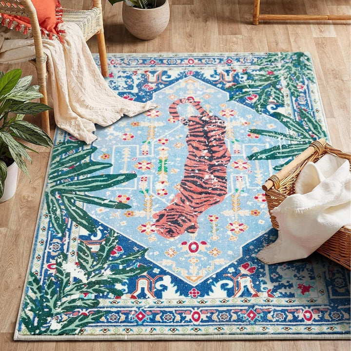 Artistic Tiger Print Area Rug Kalsten