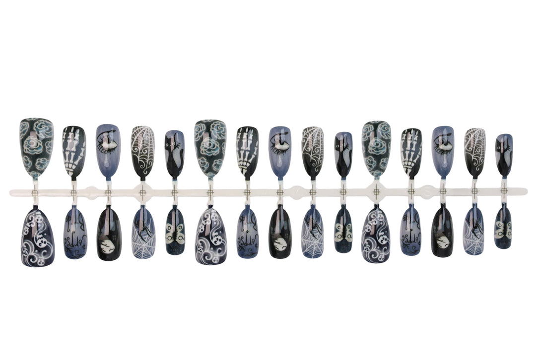 Halloween Artificial Nail Set with Unique Spooky Designs Kalsten