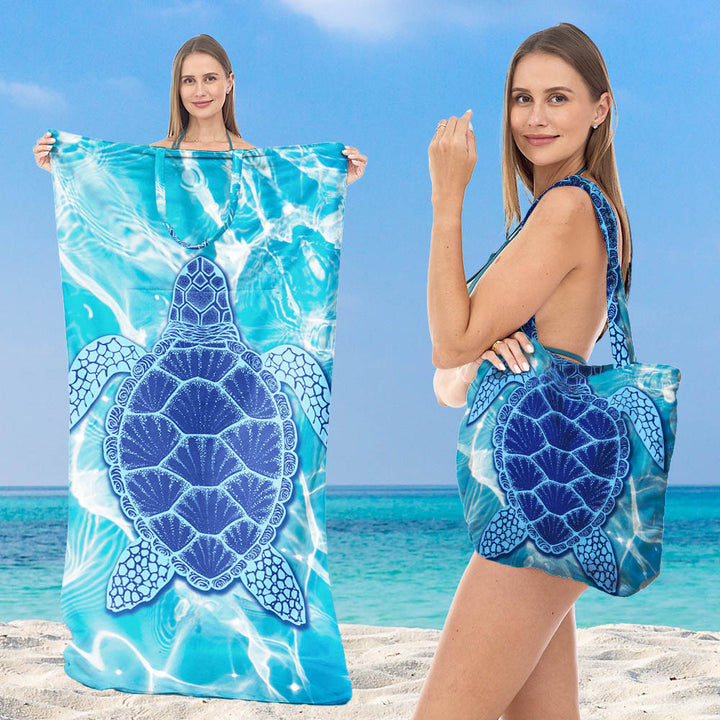 Beach towel with integrated tote bag design Kalsten