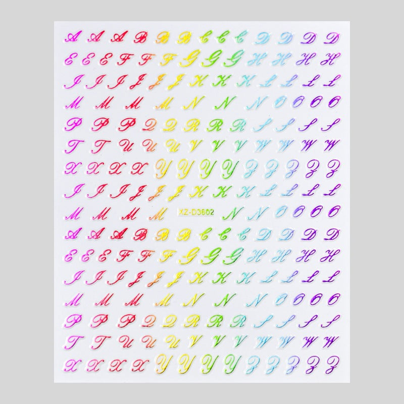 Decorative Alphabet Nail Art Stickers