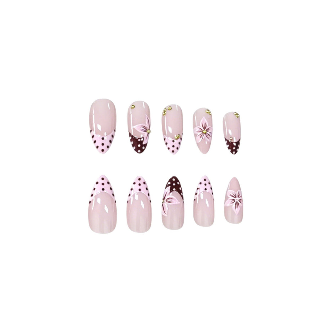 Floral Accent Stiletto Nail Art Enhancements Kalsten