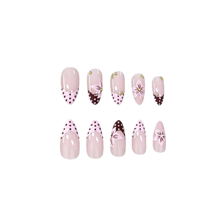 Floral Accent Stiletto Nail Art Enhancements Kalsten