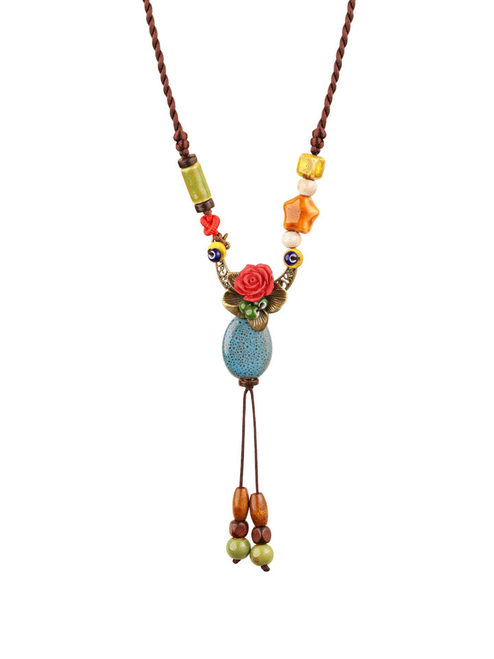 Bohemian Moon and Star Pendant Necklace Kalsten